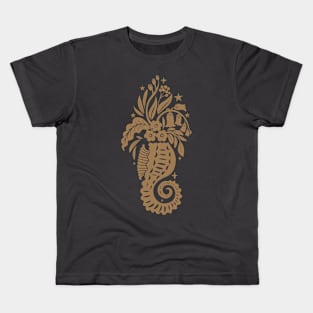 Floral Boho Surrealism Seahorse Kids T-Shirt